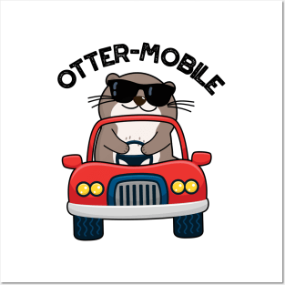 Otter-mobile Funny Animal Car Pun Posters and Art